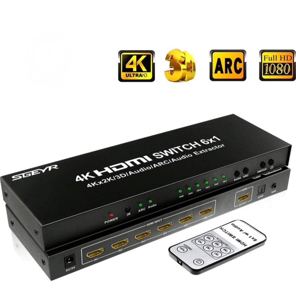 SGEYR 4K 6x1 HDMI Switch
